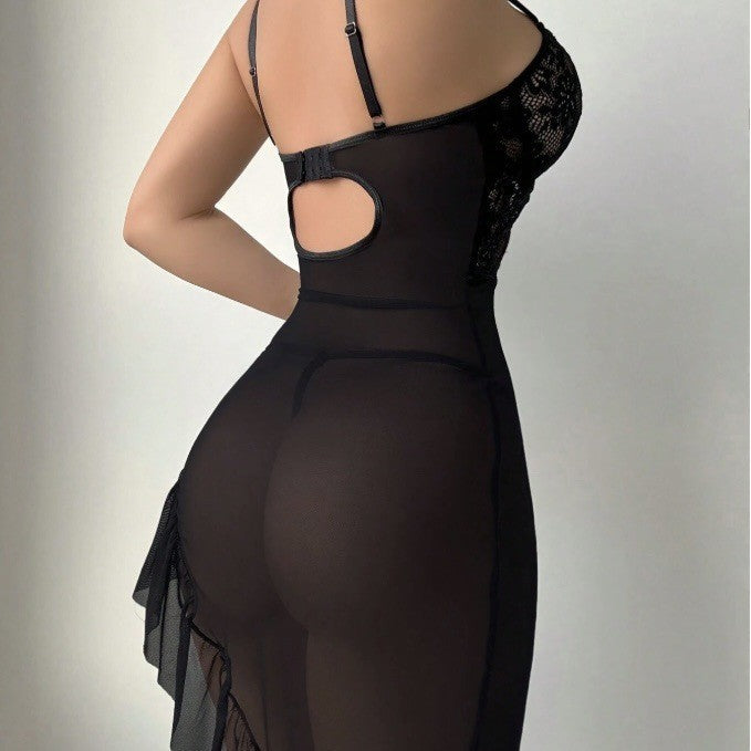 European And American Nightdress Women's Sexy V-neck Lace Suspenders