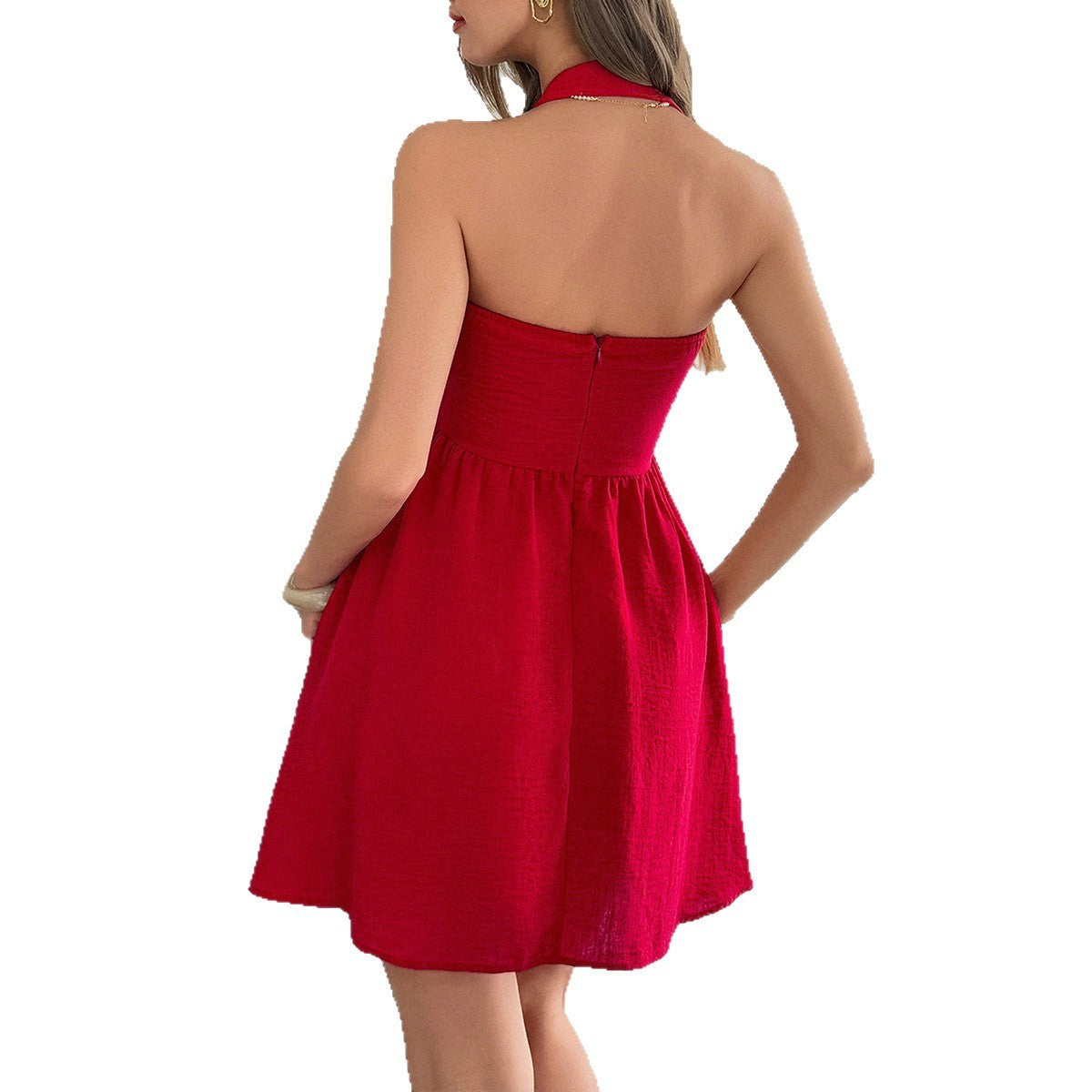 Elegant Graceful Style Halter Dress Women's Clothing
