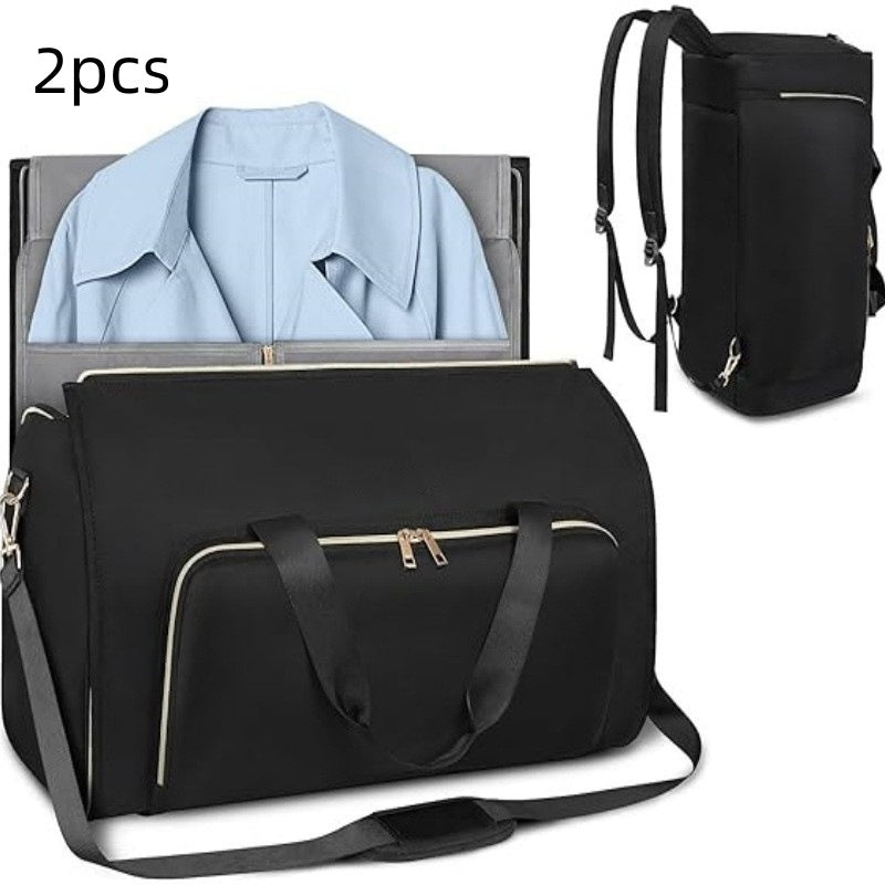 Convertible Cloth Wear-resistant Folding Storage Garment Suit Bag Crossbody Rotatable Backpack