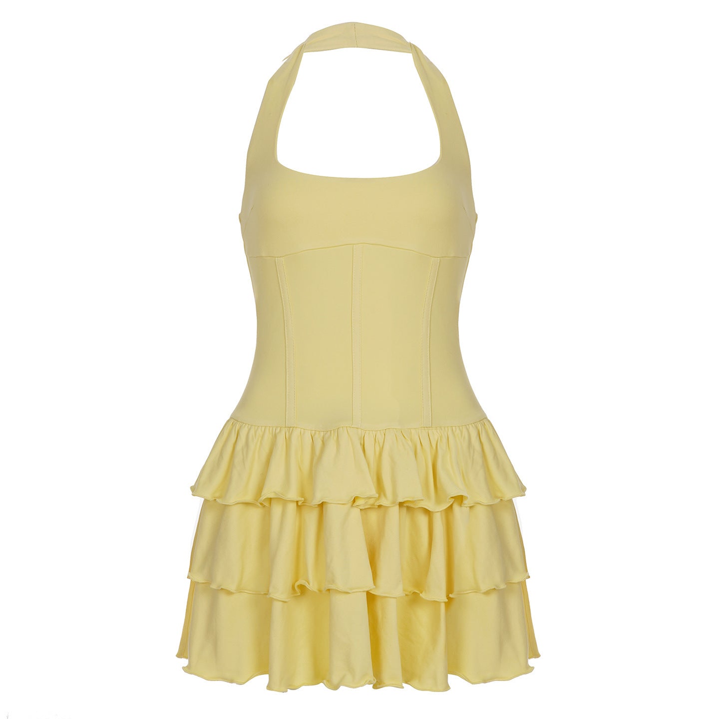 Backless Sports Neck-hanging Cake Dress Women