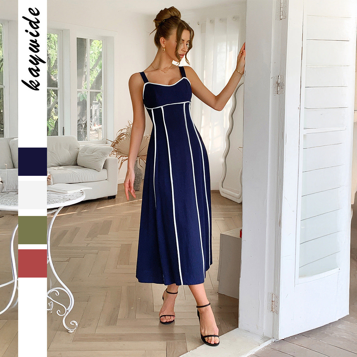 European And American Leisure Vacation Style Seaside Atmosphere Sling Dress