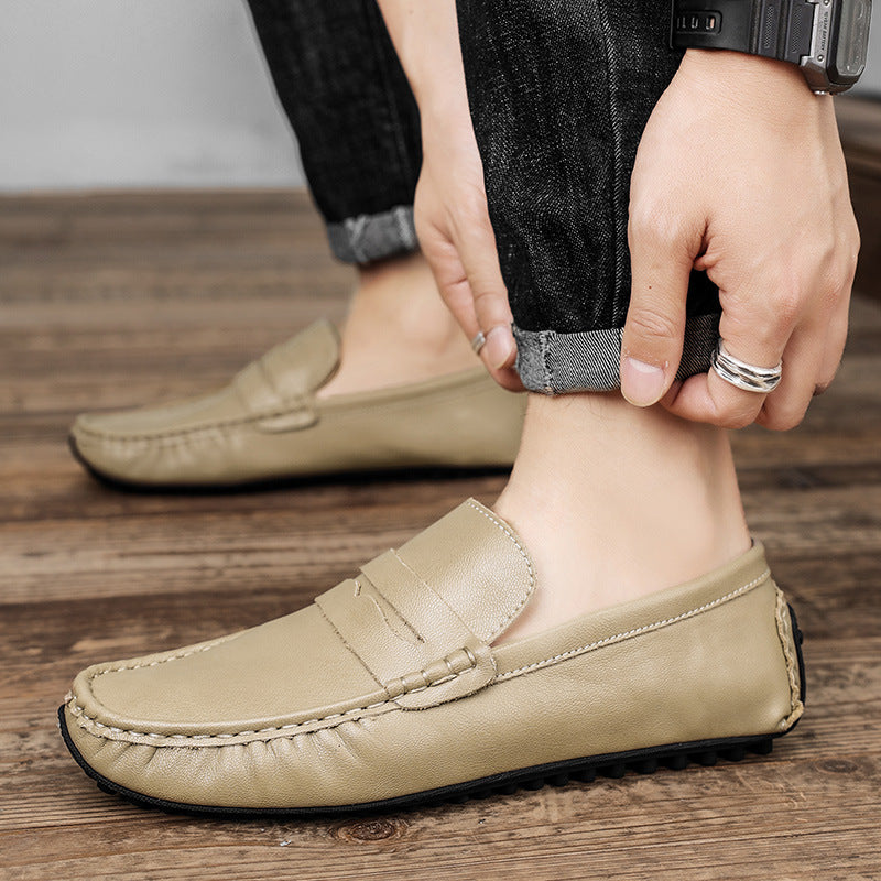 Men's Fashion British Leather Beanie Shoes