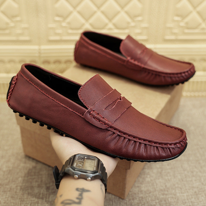 Men's Fashion British Leather Beanie Shoes