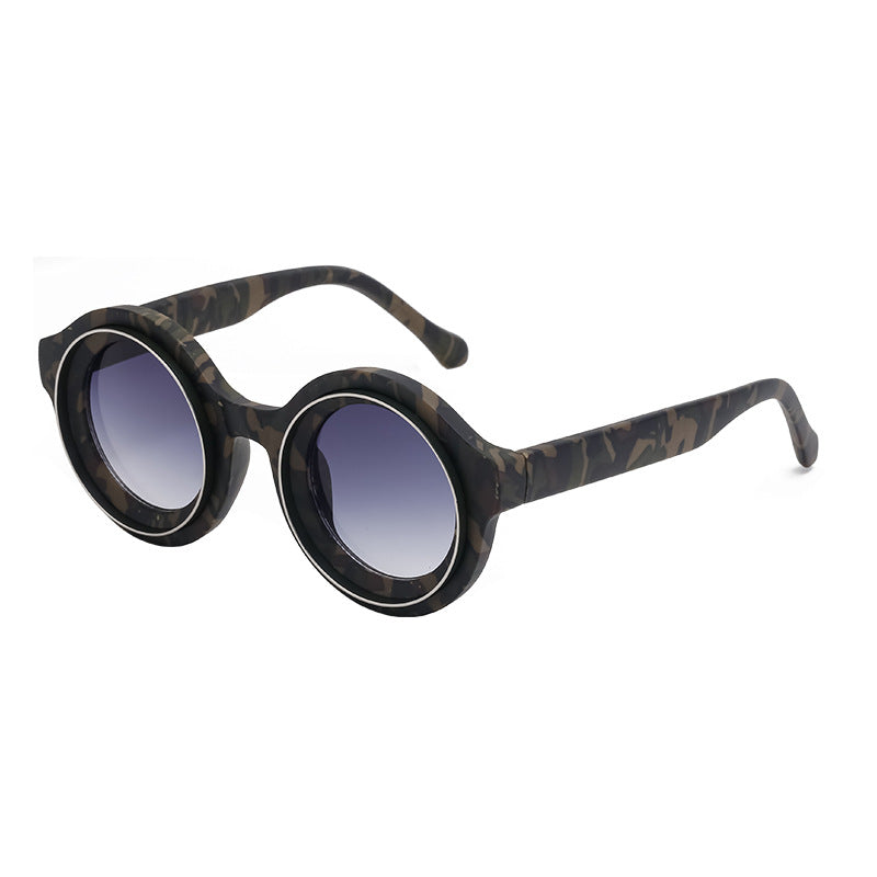 Plastic Fashion Round Frame Sunglasses Men's High-grade Sunglasses