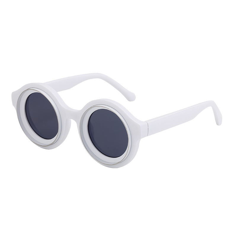Plastic Fashion Round Frame Sunglasses Men's High-grade Sunglasses