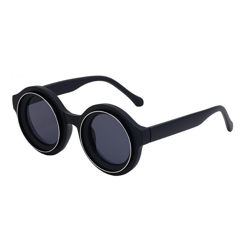 Plastic Fashion Round Frame Sunglasses Men's High-grade Sunglasses
