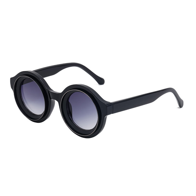 Plastic Fashion Round Frame Sunglasses Men's High-grade Sunglasses