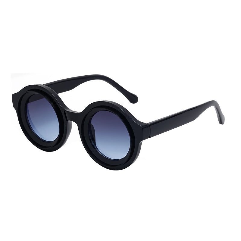 Plastic Fashion Round Frame Sunglasses Men's High-grade Sunglasses