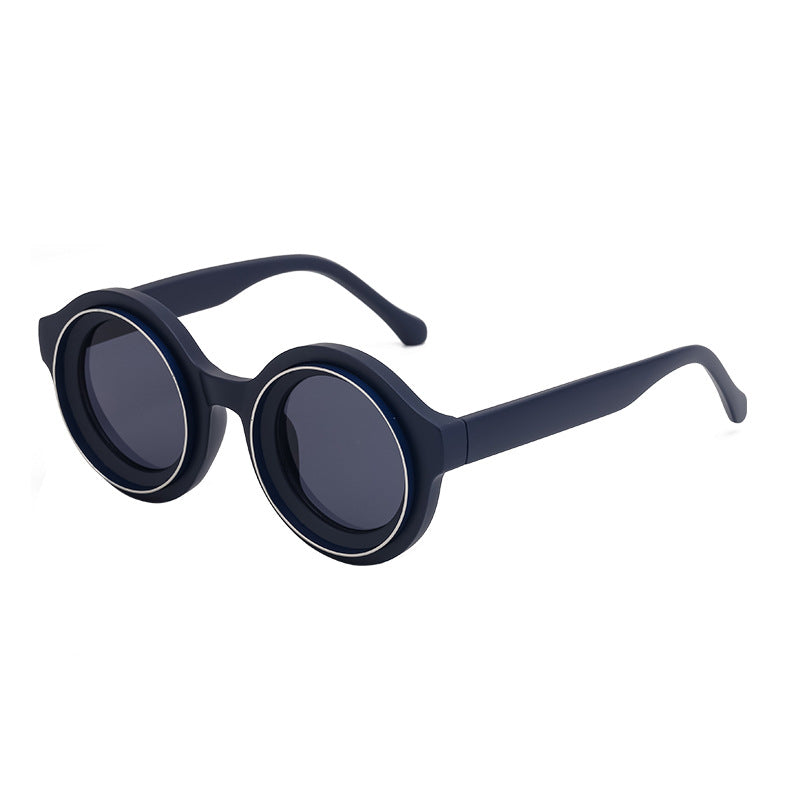 Plastic Fashion Round Frame Sunglasses Men's High-grade Sunglasses
