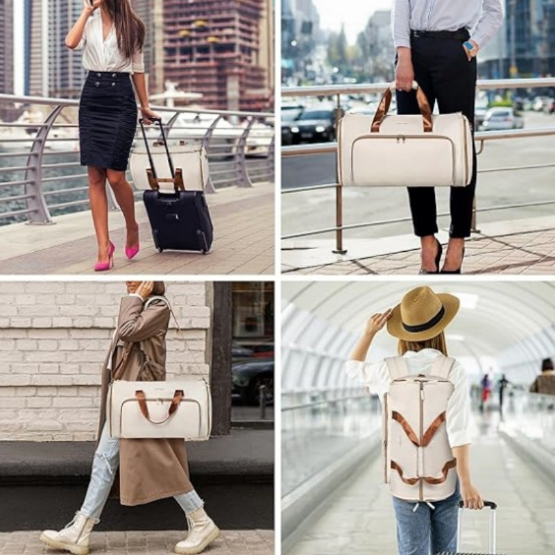 Convertible Cloth Wear-resistant Folding Storage Garment Suit Bag Crossbody Rotatable Backpack