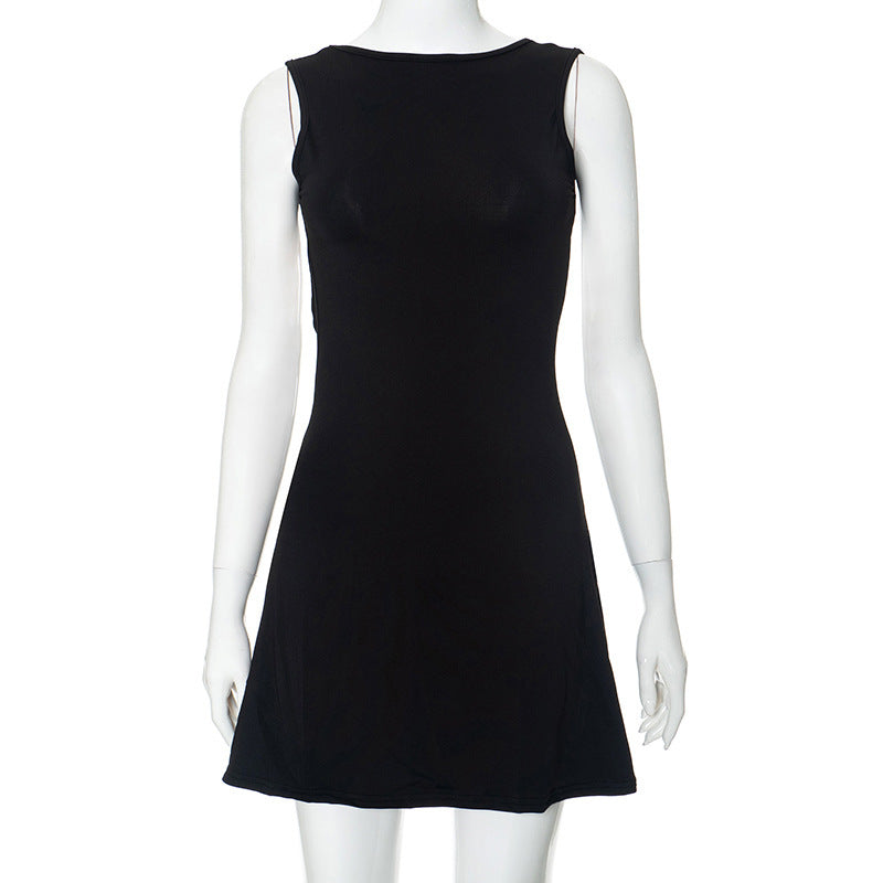 Backless Ruffles Casual Package Hip Dress