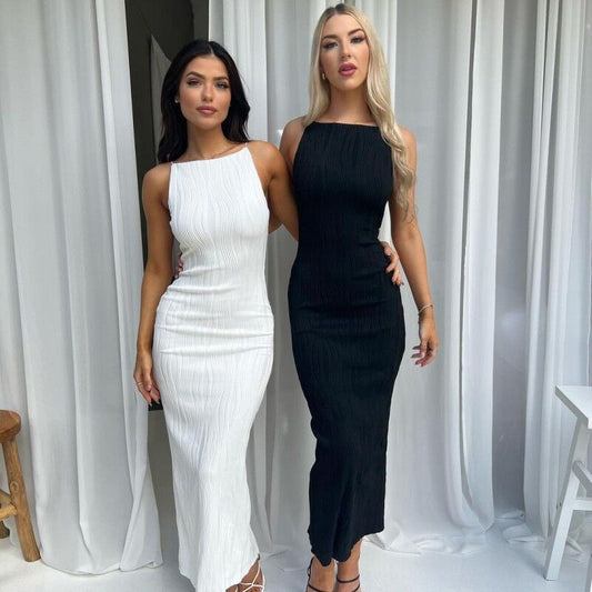 Summer New Women's Suspender Long Dress, Fashionable And Sexy Sleeveless Dress, Slim Fit Dress