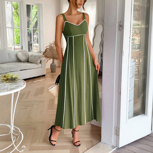 European And American Leisure Vacation Style Seaside Atmosphere Sling Dress